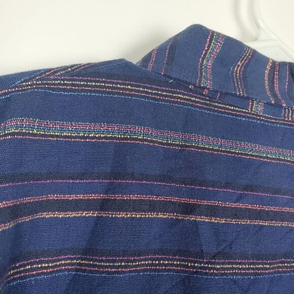 CABELAS Full Zip Up Striped Sweater Jacket Embroidered Colorful Collared Lined - Picture 6 of 6